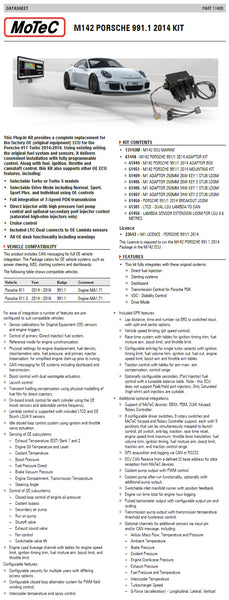 Motec Porsche 991.2 Plug and Play Kit